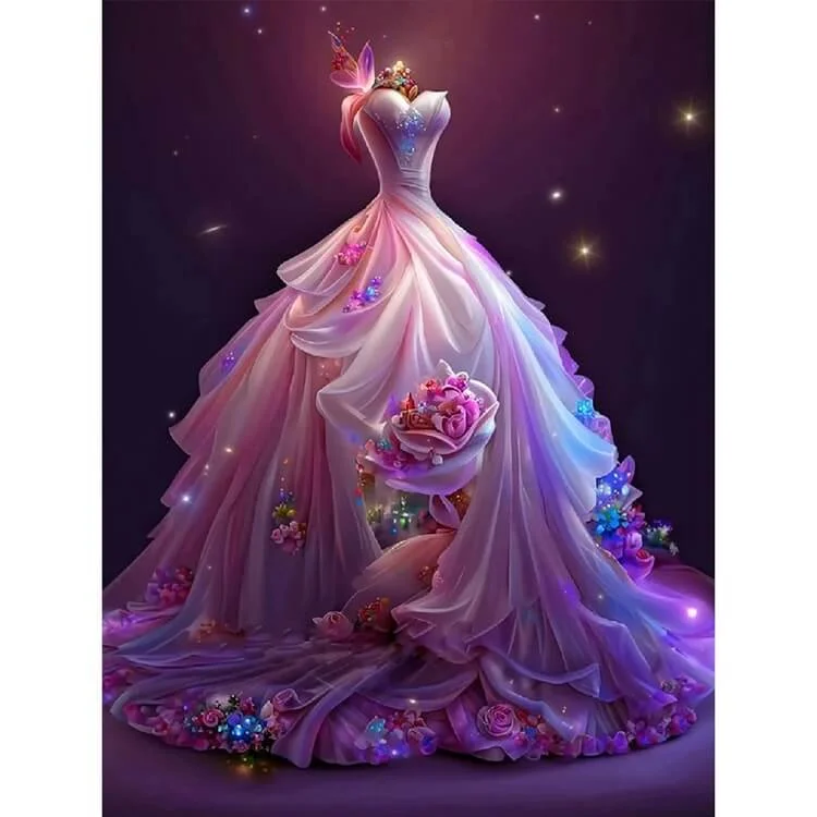 Diamond Painting - Full Round / Sqaure - Wedding Dress