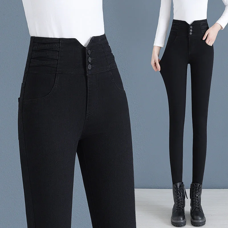 Black unlined trousers