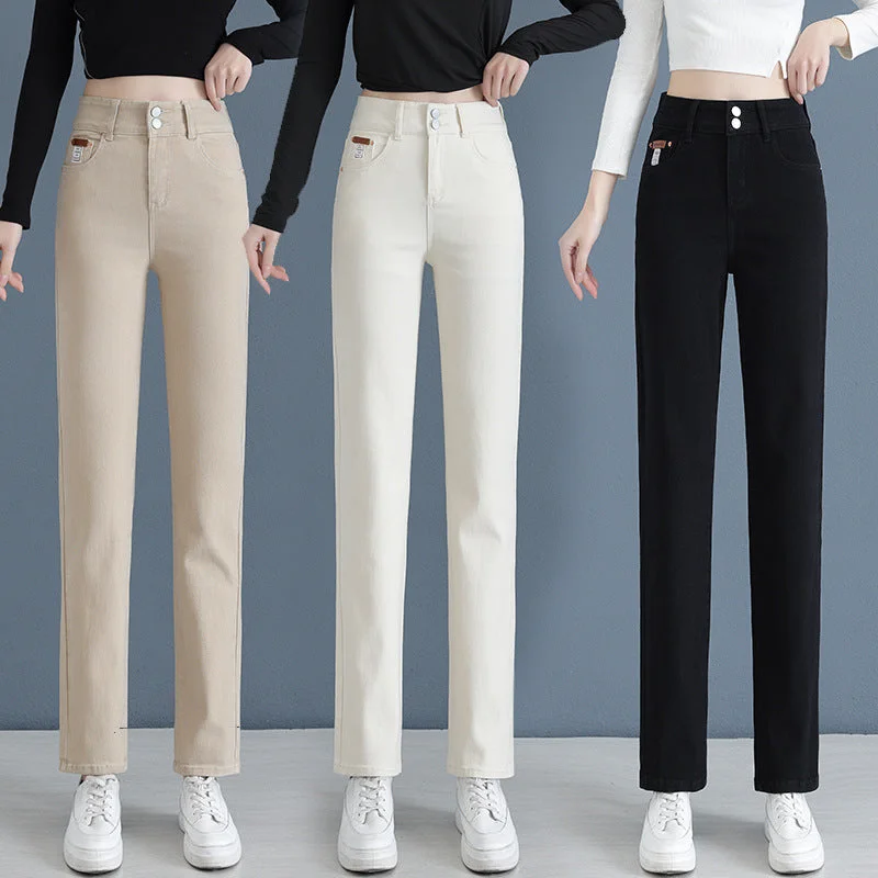 NiDELL: Women’s Vintage Cotton Denim Trousers for Autumn