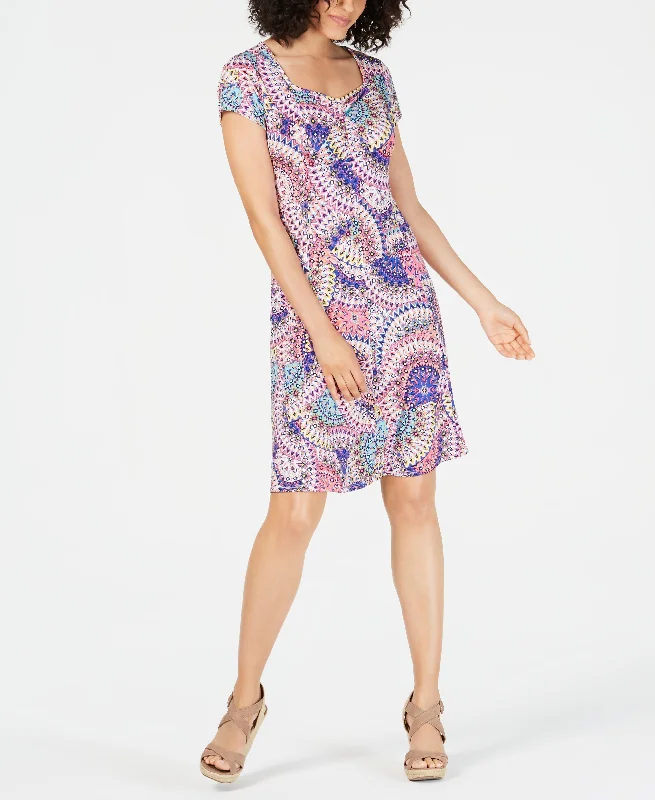 NY Collection Petite Printed Cap Sleeve Dress