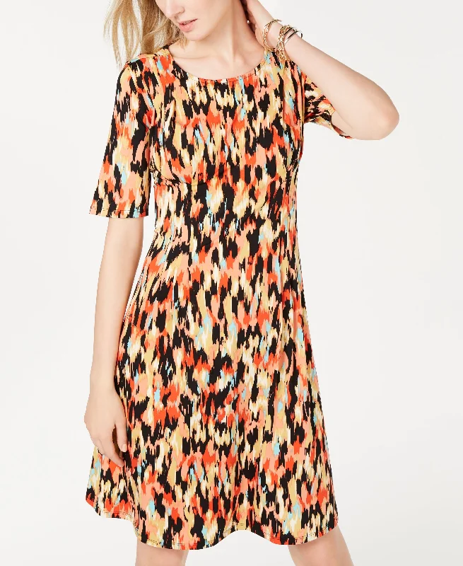 NY Collection Petite Printed Fit Flare Dress