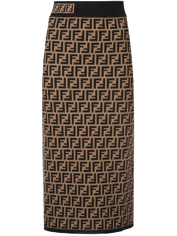 monogram midi skirt