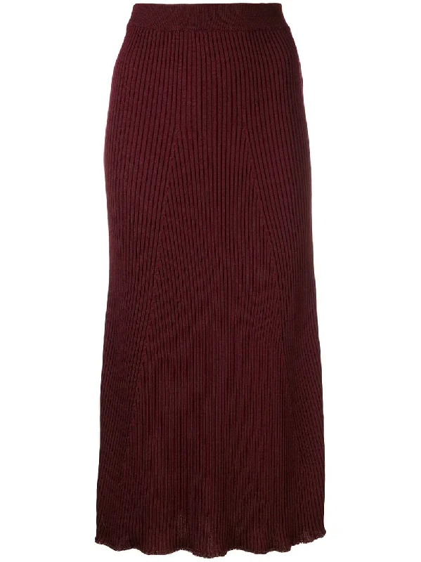 ribbed midi skirt