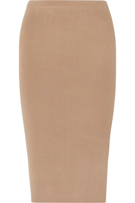 Stretch silk-blend midi skirt