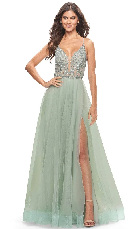 La Femme 31542 - Lace Applique A-Line Prom Dress